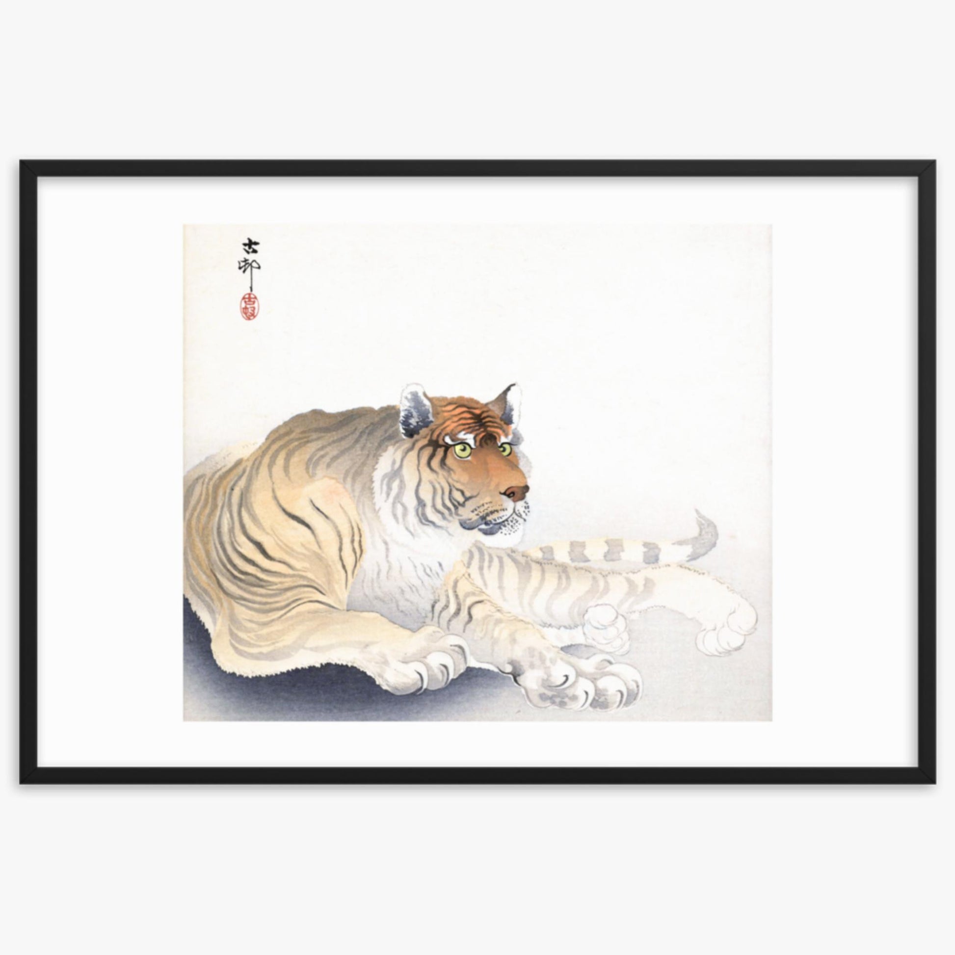 Ohara Koson - Tiger 61x91 cm Poster With Black Frame