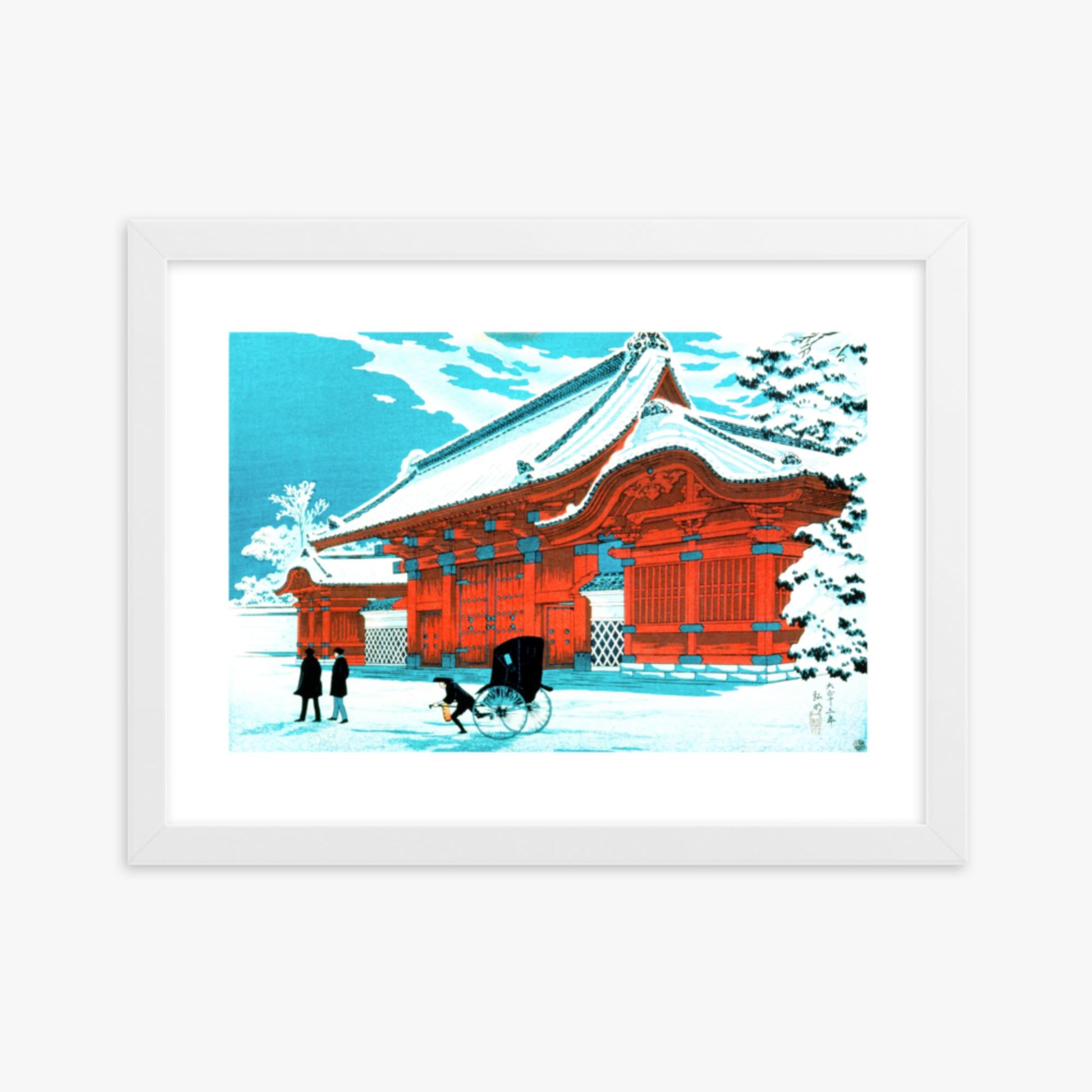 Takahashi Hiroaki (Shōtei) - The Red Gate of Hongo in Snow 30x40 cm Poster With White Frame