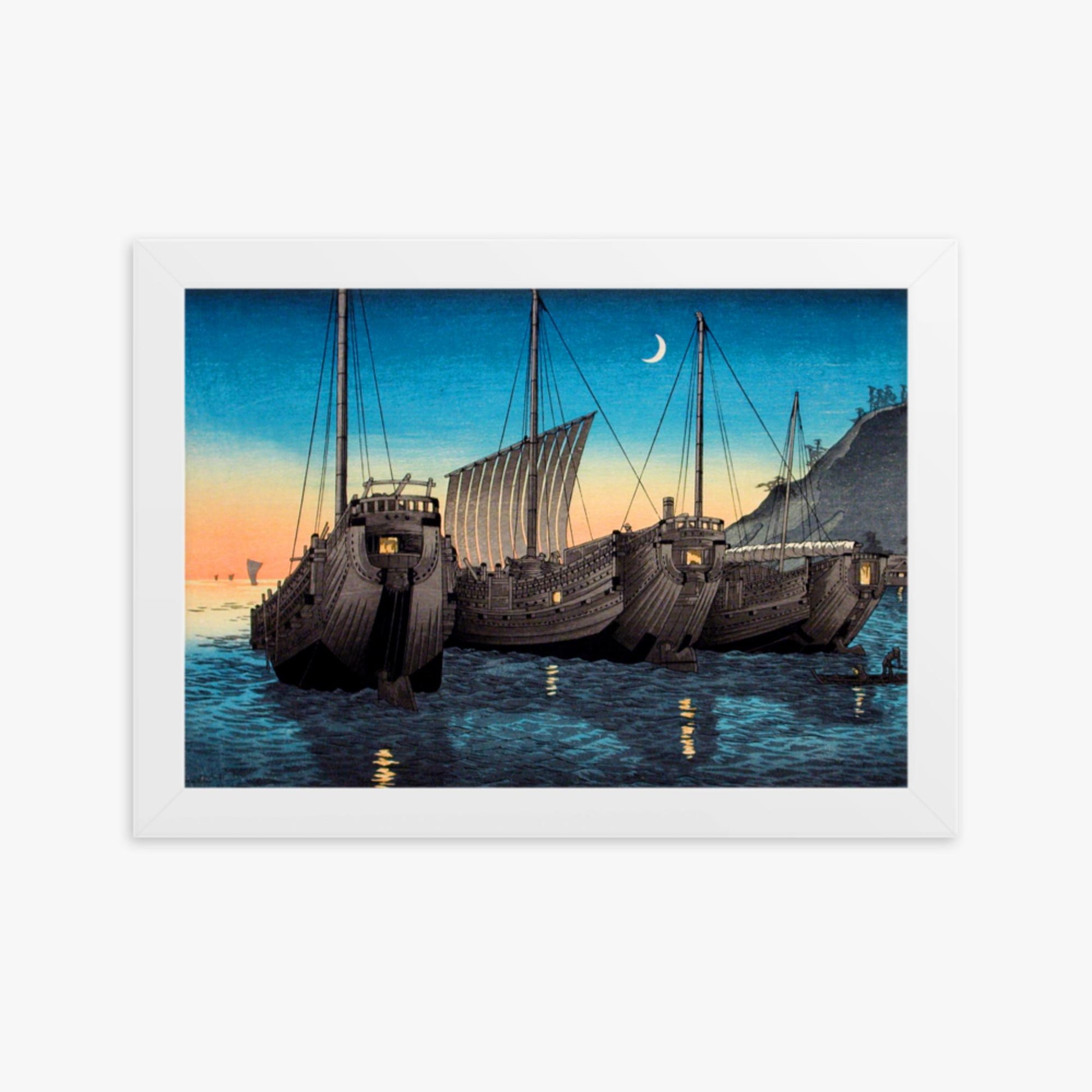 Takahashi Hiroaki (Shōtei) - Junks in Inatori Bay, Izu 21x30 cm Poster With White Frame