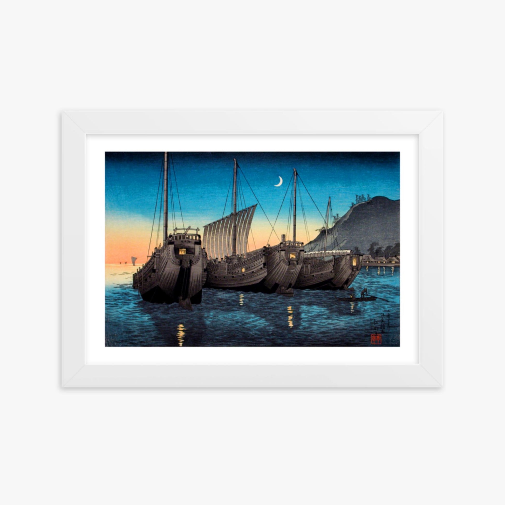 Takahashi Hiroaki (Shōtei) - Junks in Inatori Bay, Izu 21x30 cm Poster With White Frame