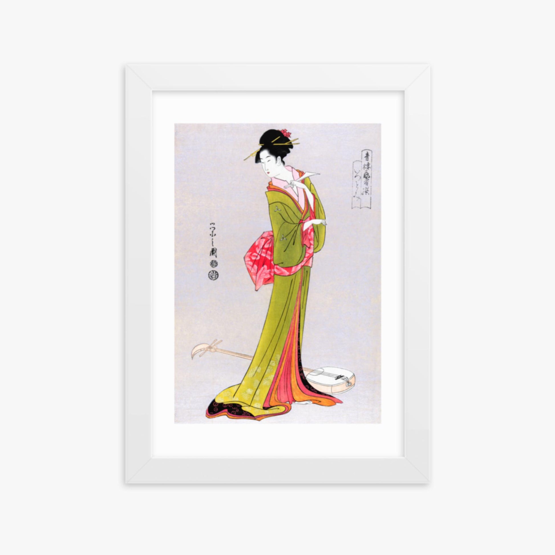 Eishi Hosoda - Itsutomi 21x30 cm Poster With White Frame