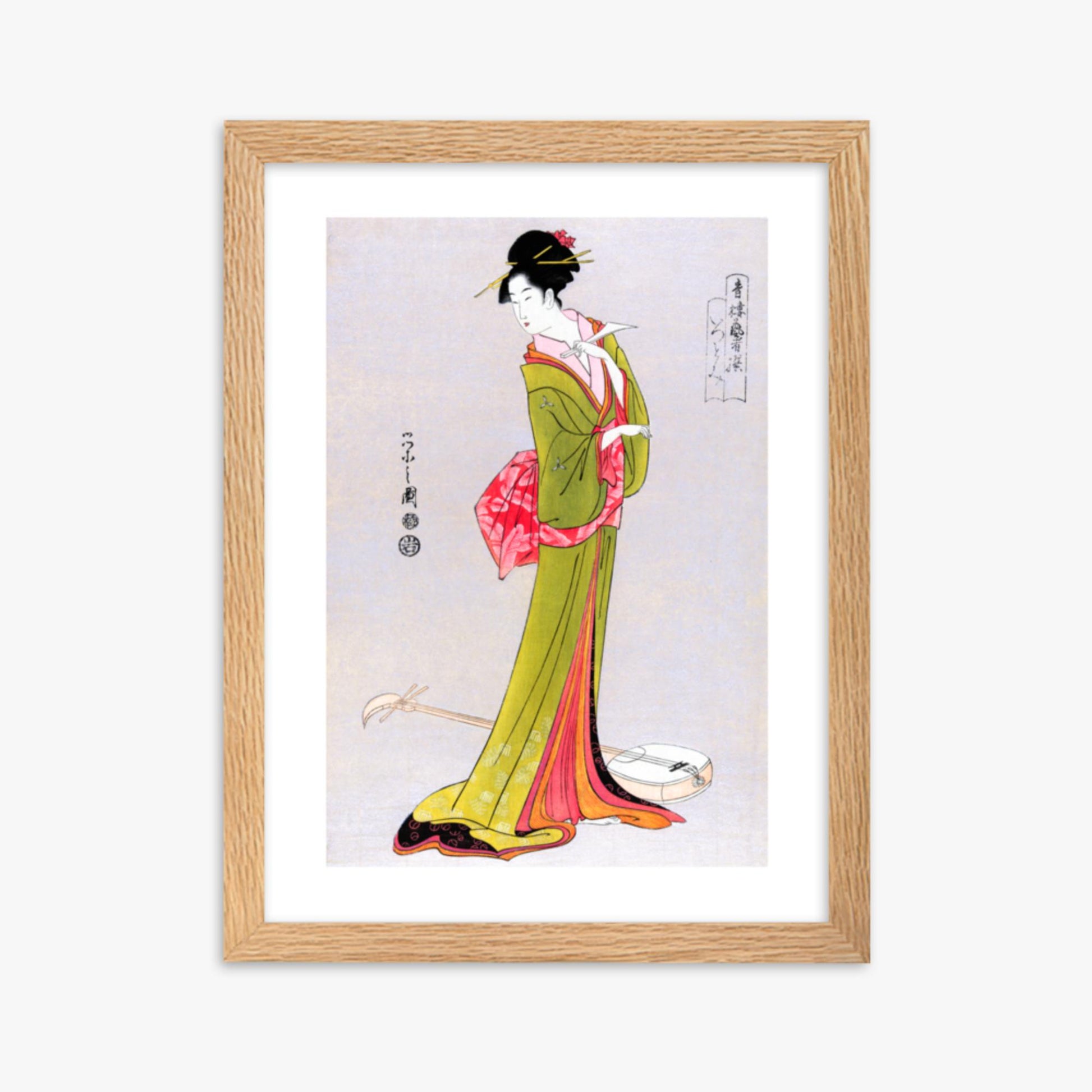 Eishi Hosoda - Itsutomi 30x40 cm Poster With Oak Frame