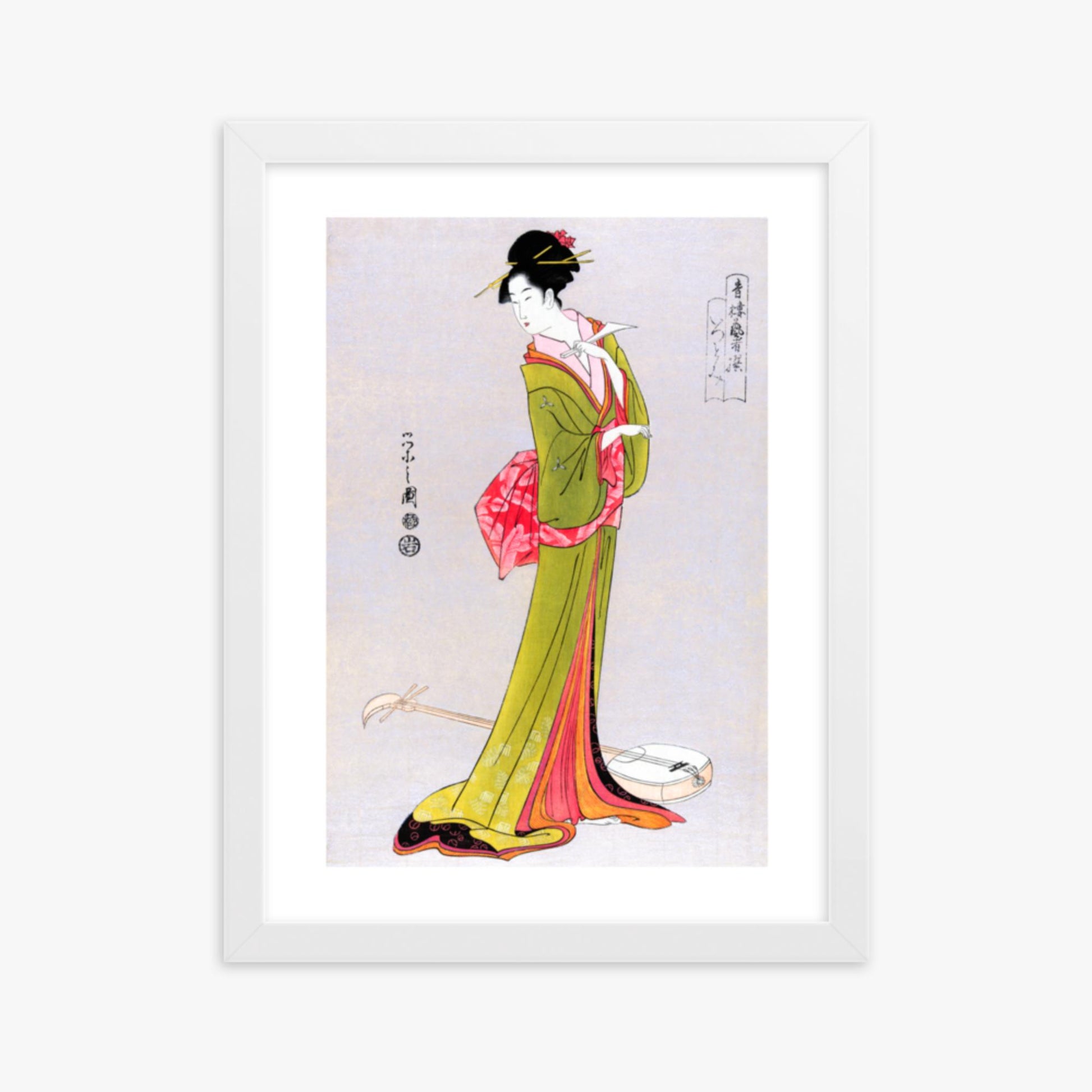 Eishi Hosoda - Itsutomi 30x40 cm Poster With White Frame