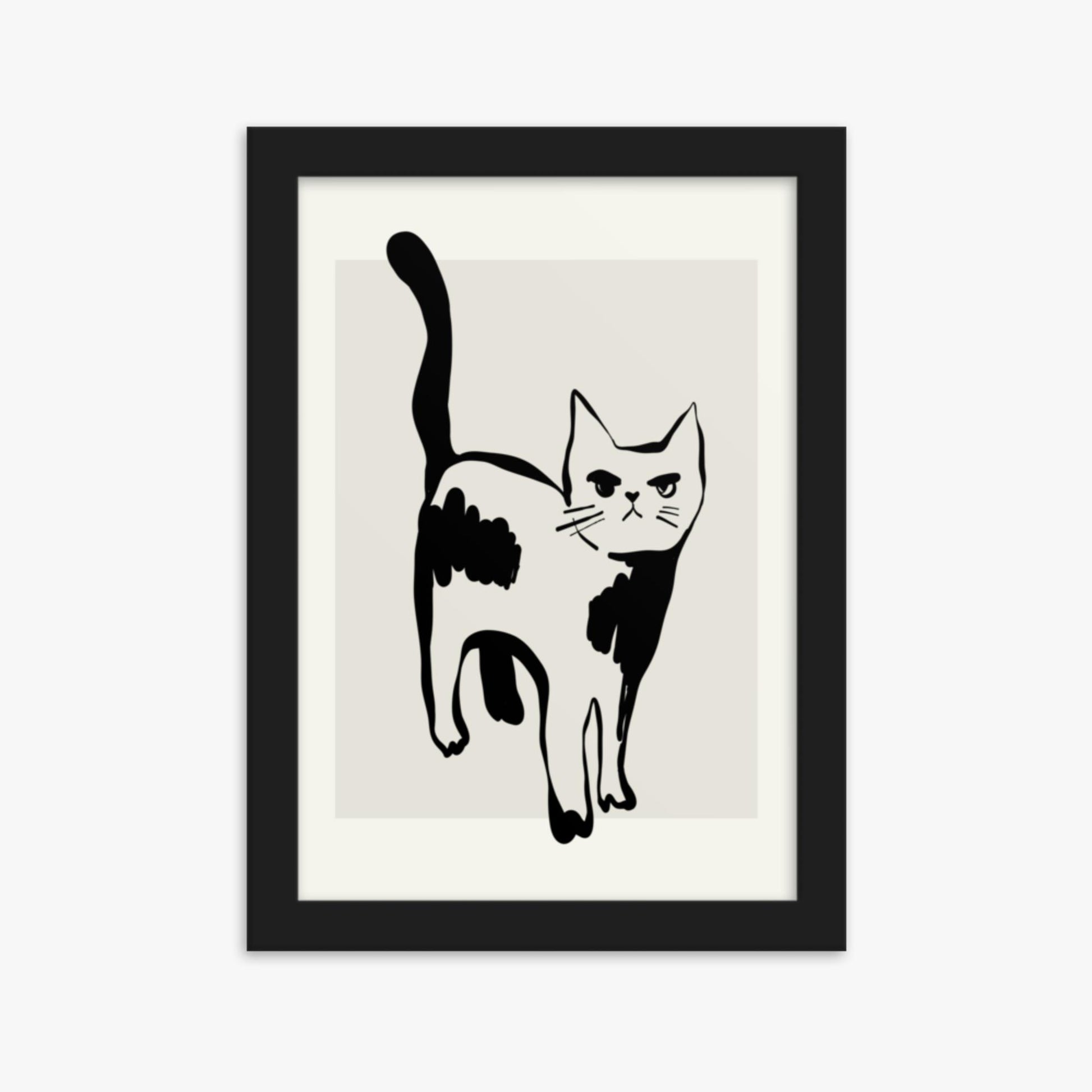 Modern illustration: Huh? 21x30 cm Poster With Black Frame Frame