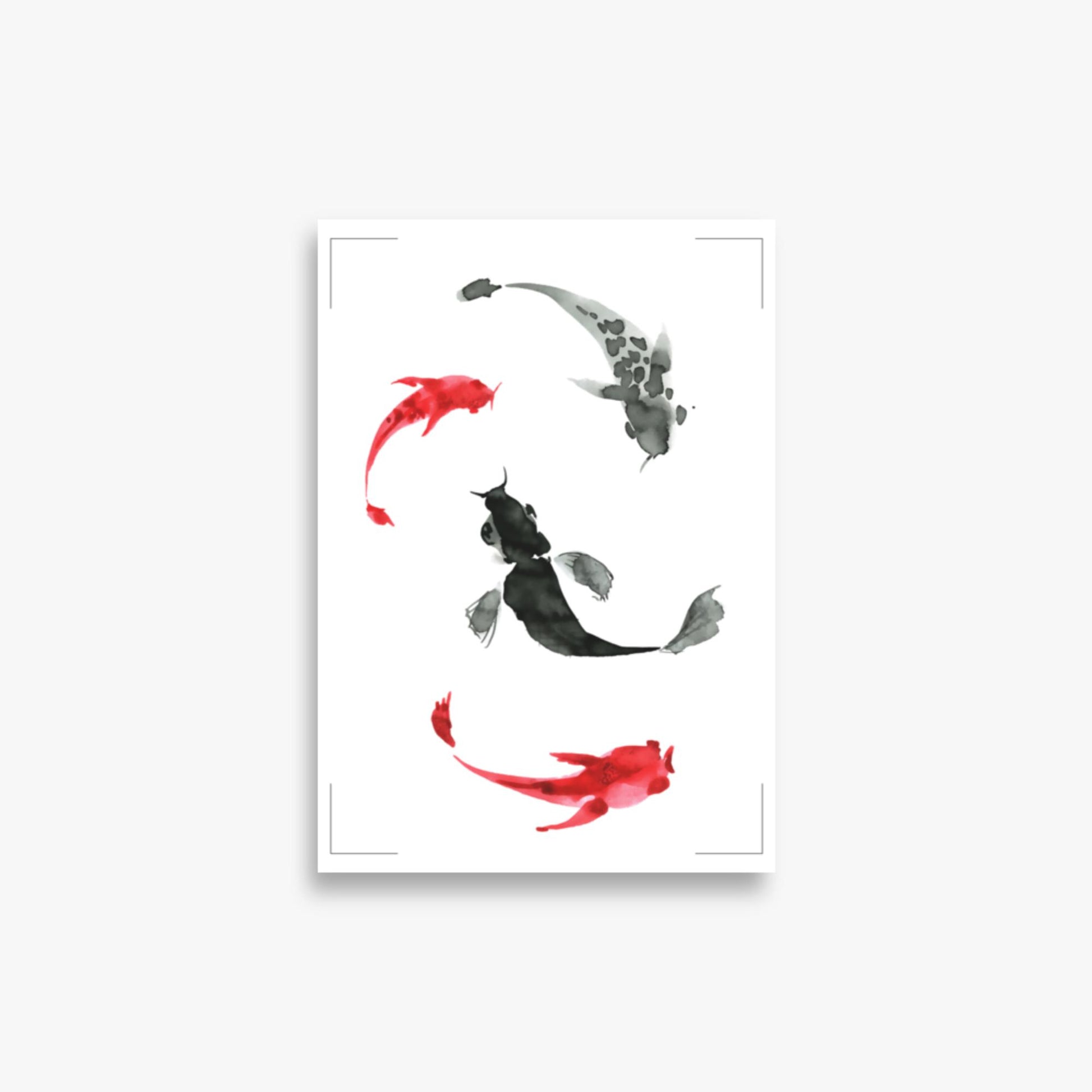 Modern illustration: Koi Circling 21x30 cm Poster