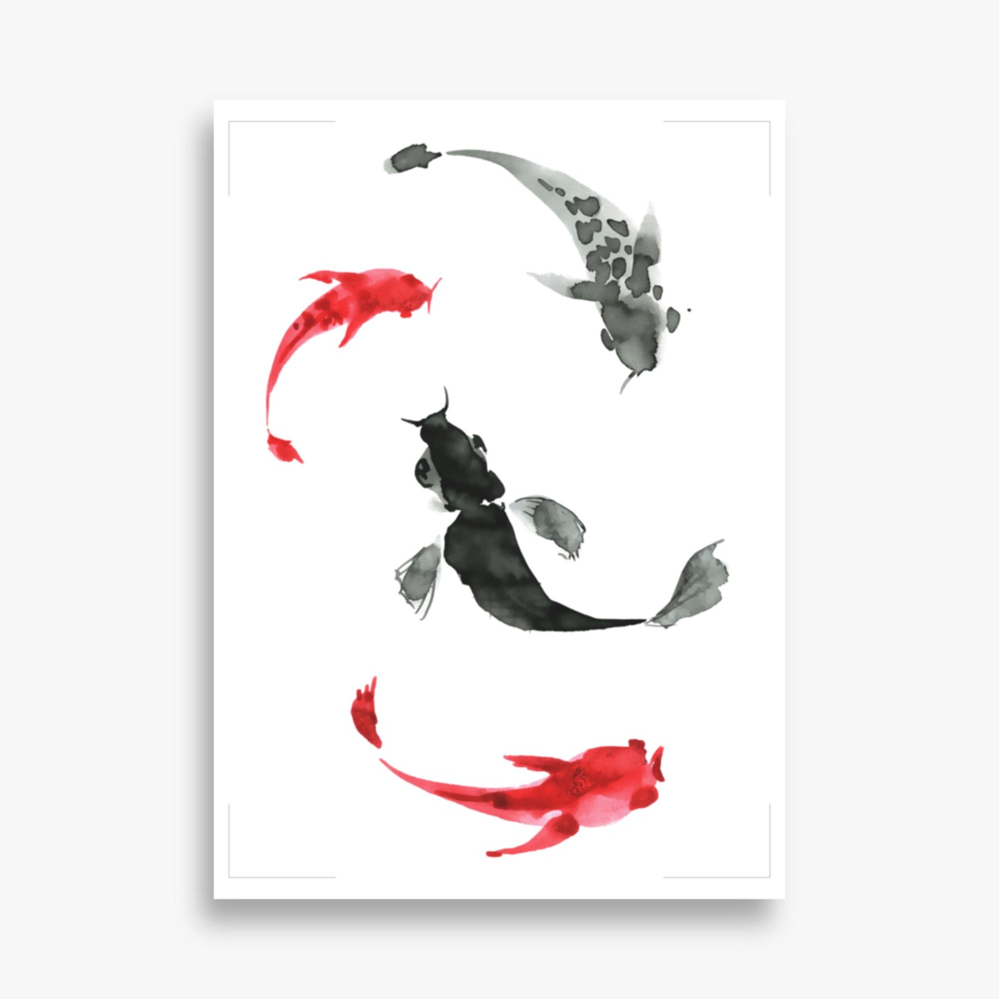 Modern illustration: Koi Circling 50x70 cm Poster