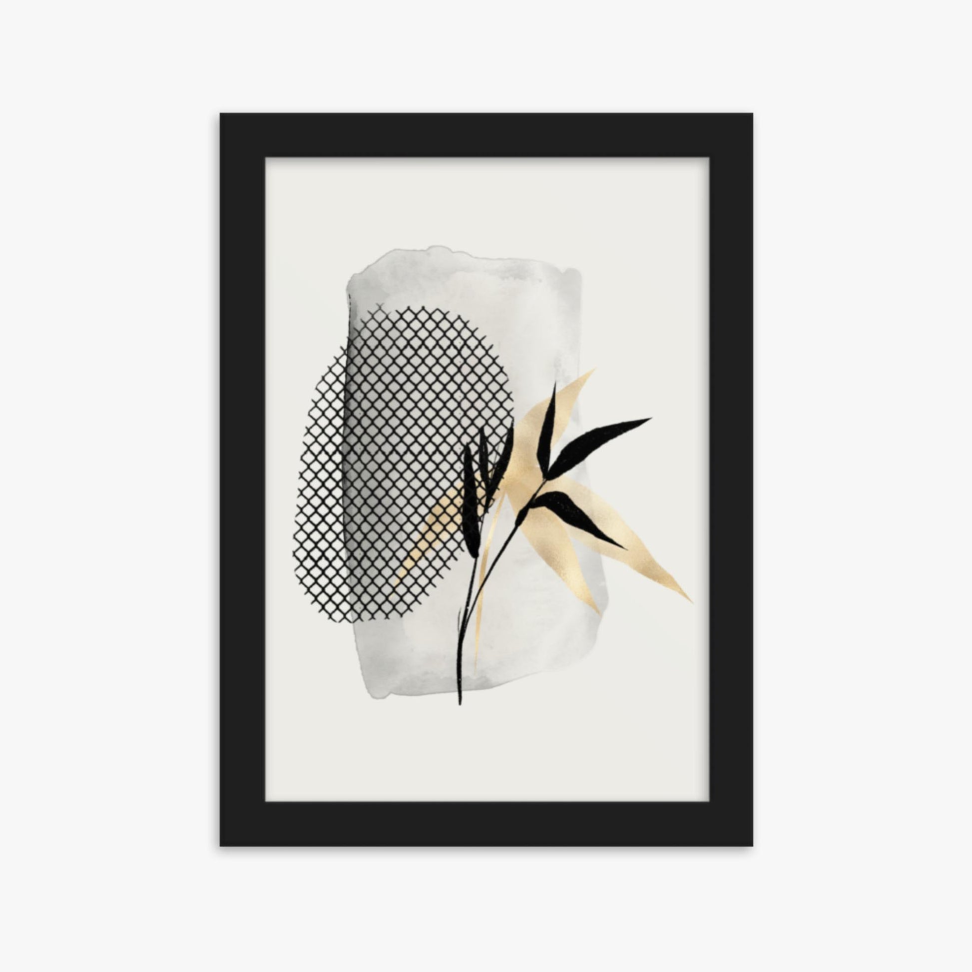 Modern illustration: Leaves 21x30 cm Poster With Black Frame Frame