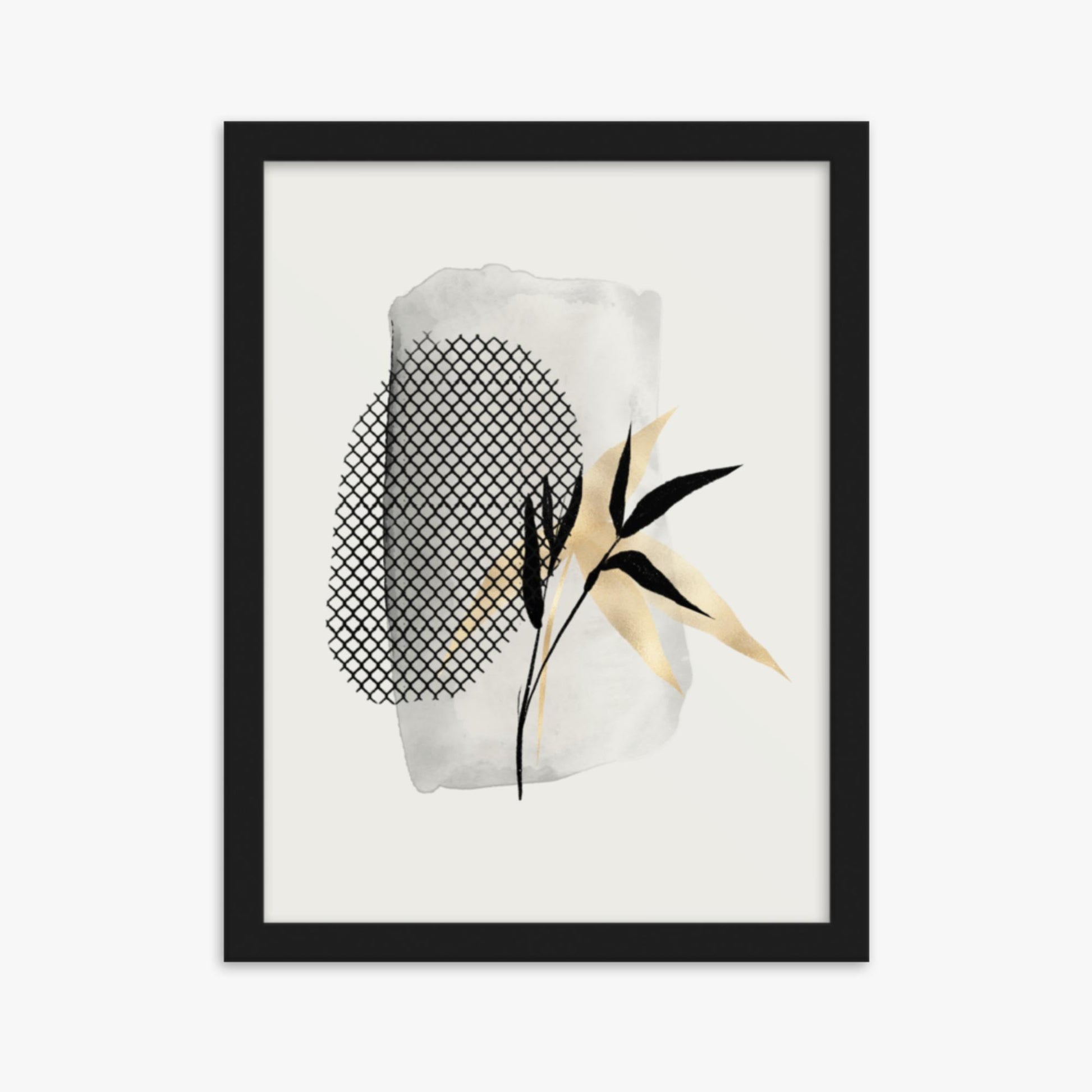 Modern illustration: Leaves 30x40 cm Poster With Black Frame Frame