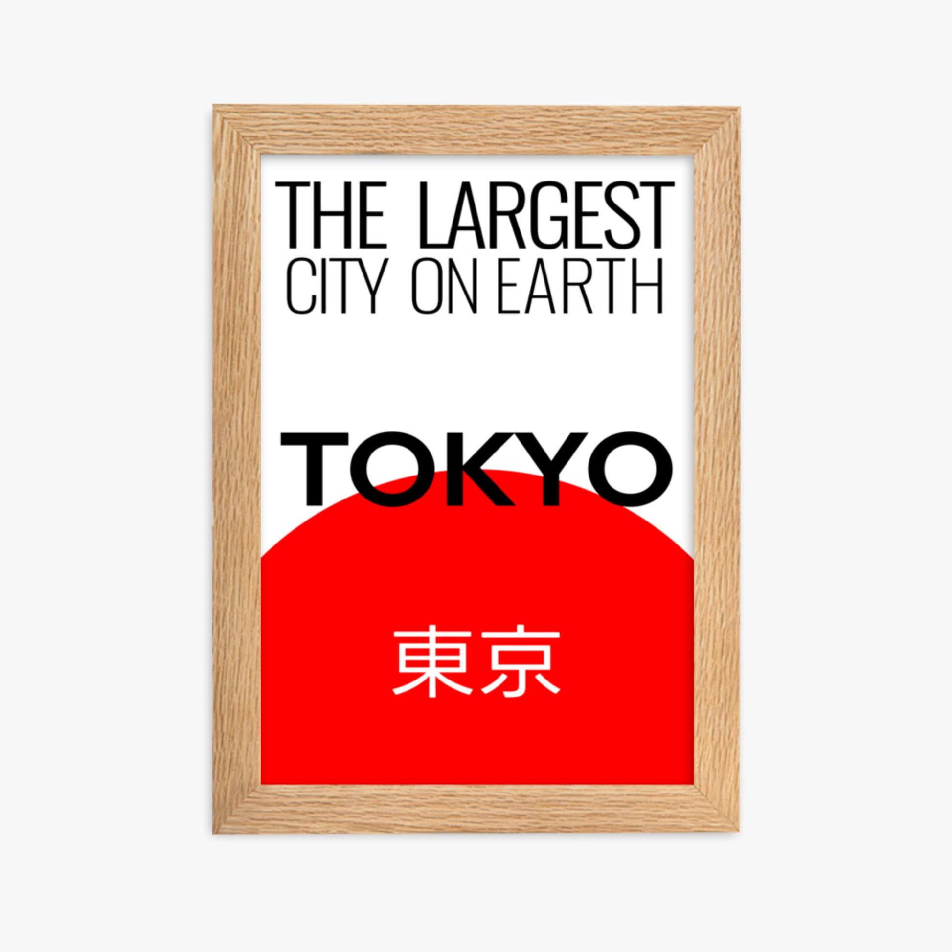 Modern illustration: The Largest City on Earth 21x30 cm Poster With Oak Frame Frame