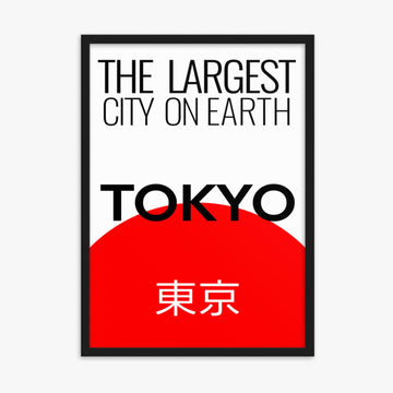 Modern illustration: The Largest City on Earth 50x70 cm Poster With Black Frame Frame