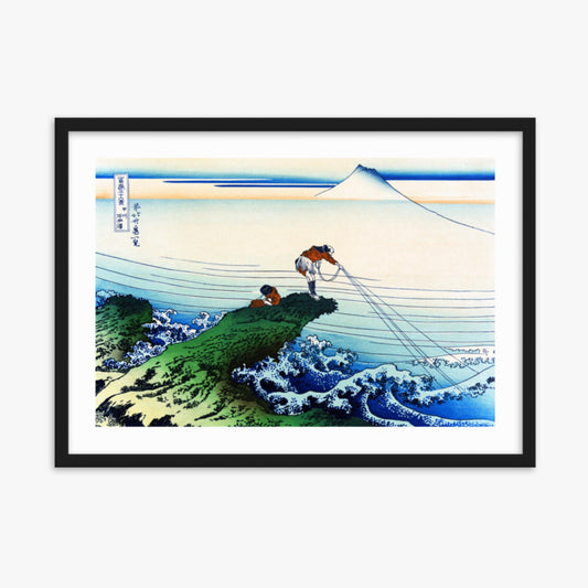 Katsushika Hokusai - Koshu Kajikazawa  50x70 cm Poster With Black Frame