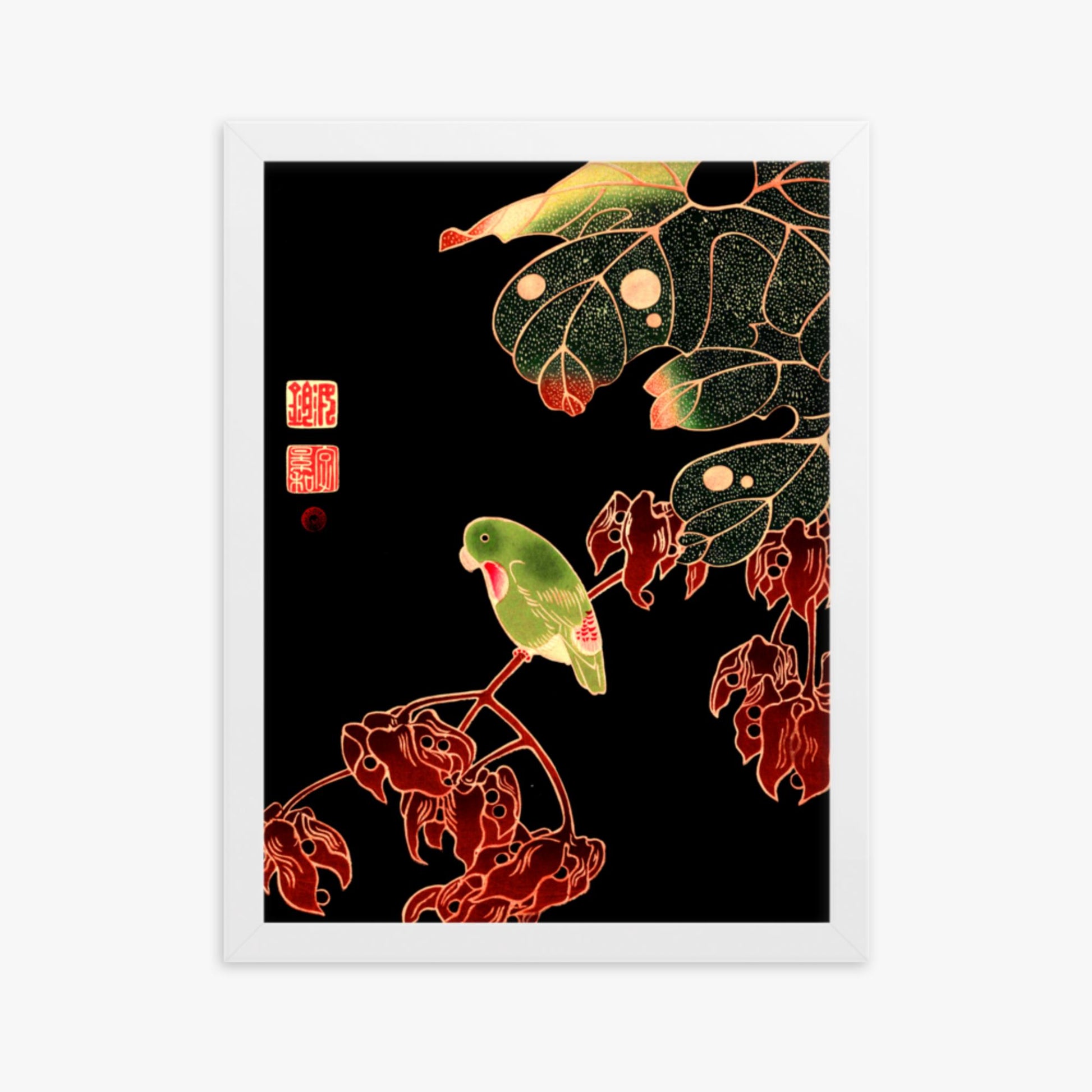 Ito Jakuchu - The Paroquet 30x40 cm Poster With White Frame