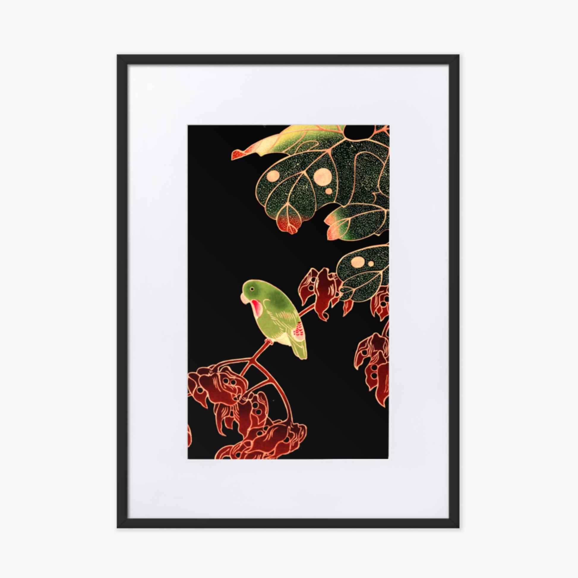 Ito Jakuchu - The Paroquet 50x70 cm Poster With Black Frame