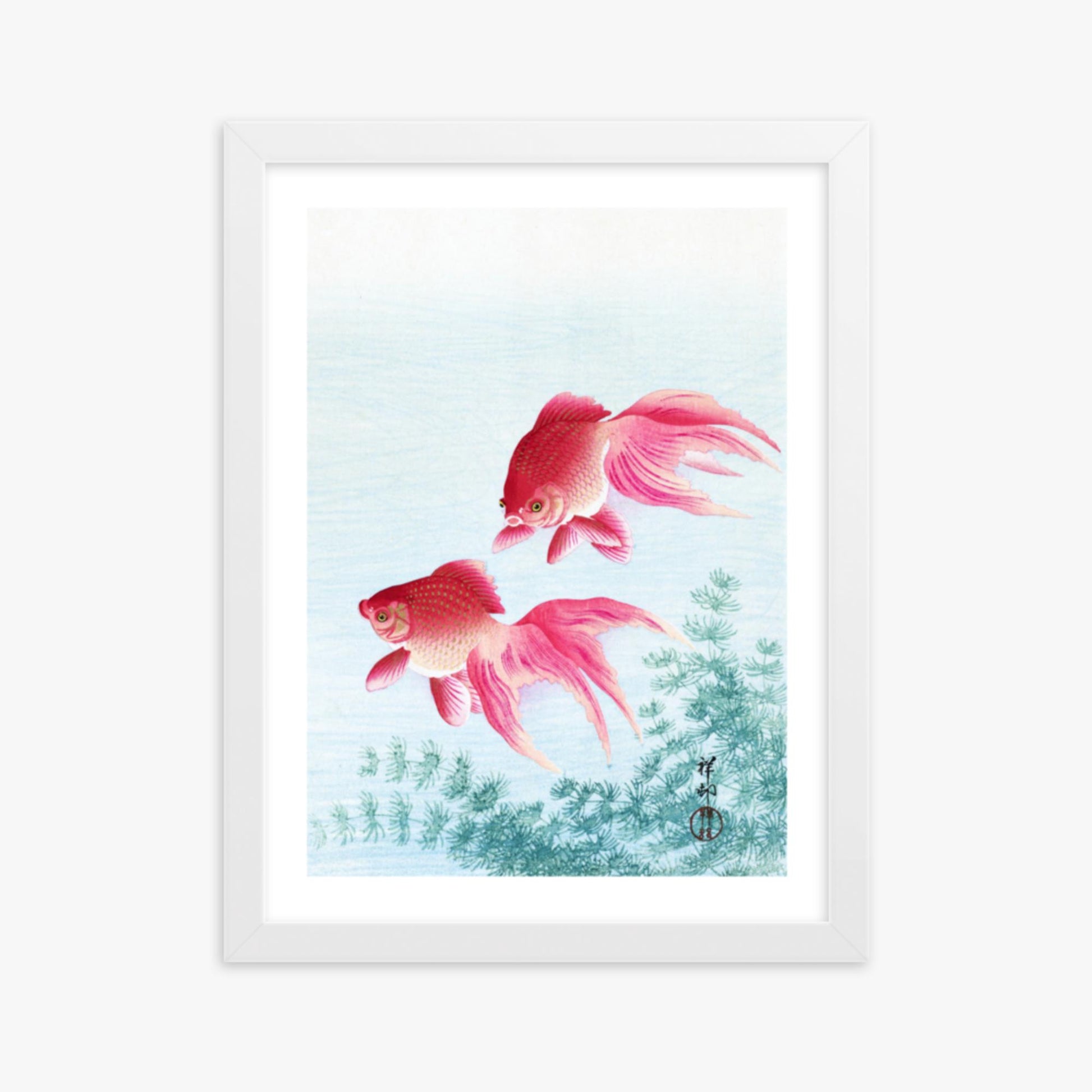 Ohara Koson - Two veil goldfish 30x40 cm Poster With White Frame