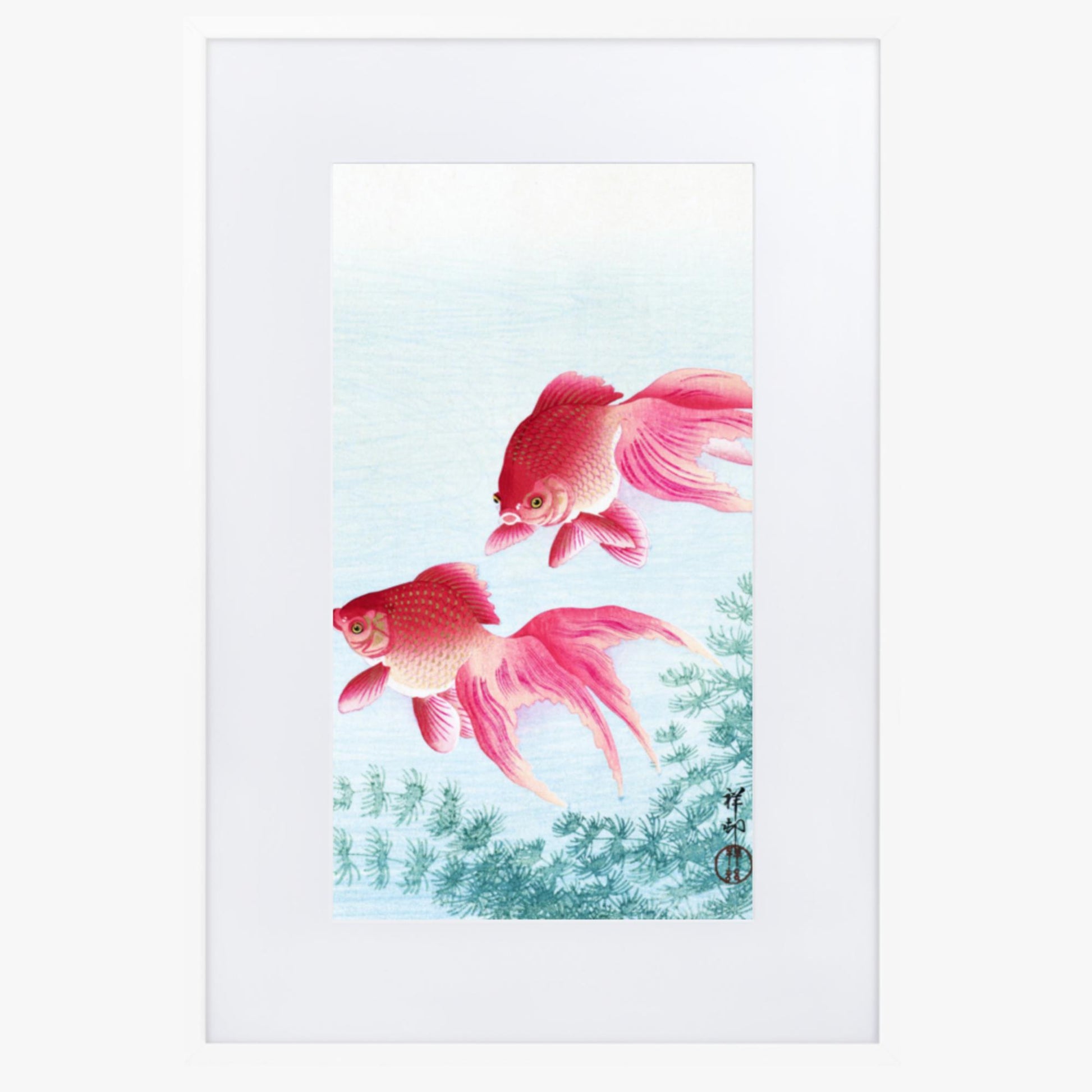 Ohara Koson - Two veil goldfish 61x91 cm Poster With White Frame