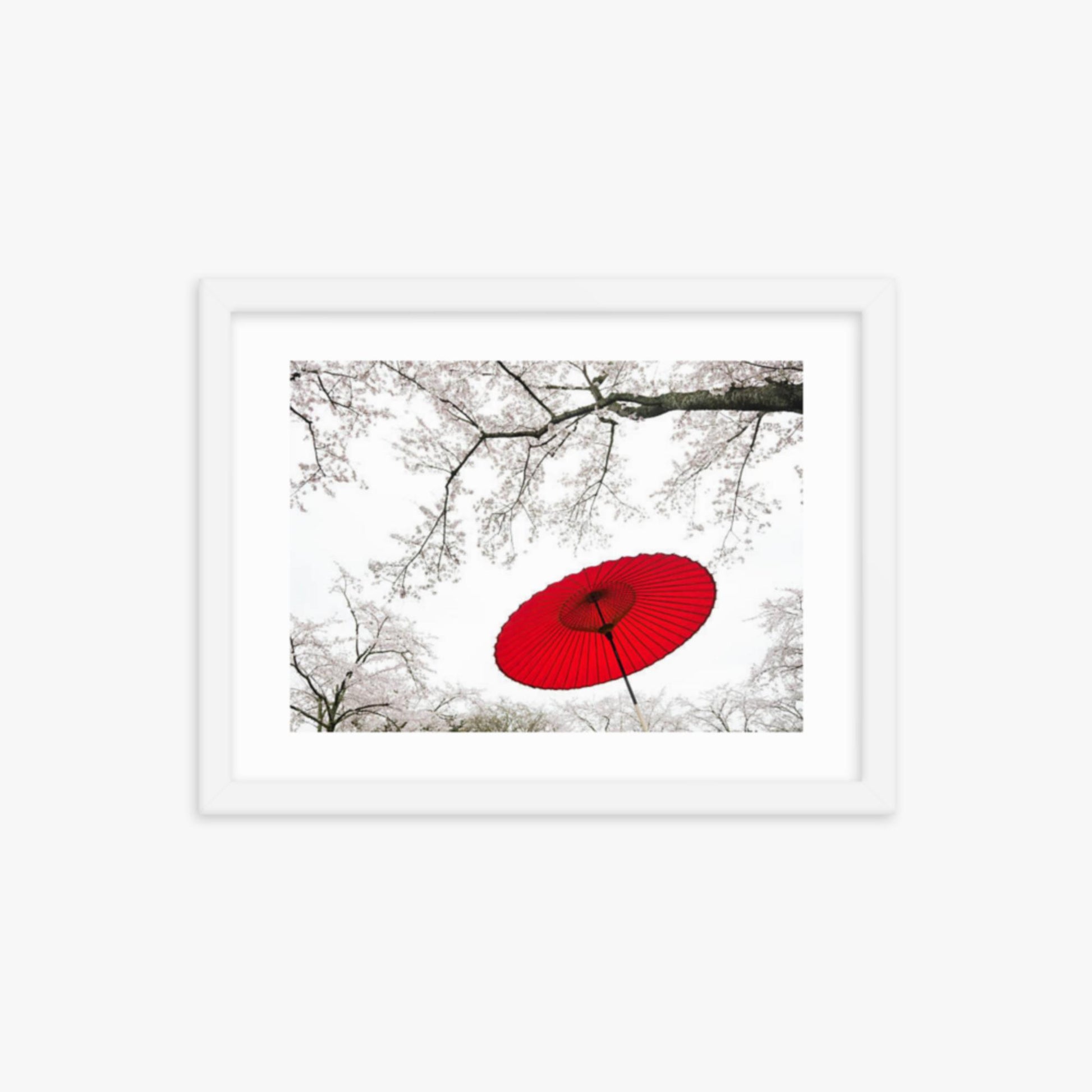 Japanese Umbrella 12x16 in Poster With White Frame