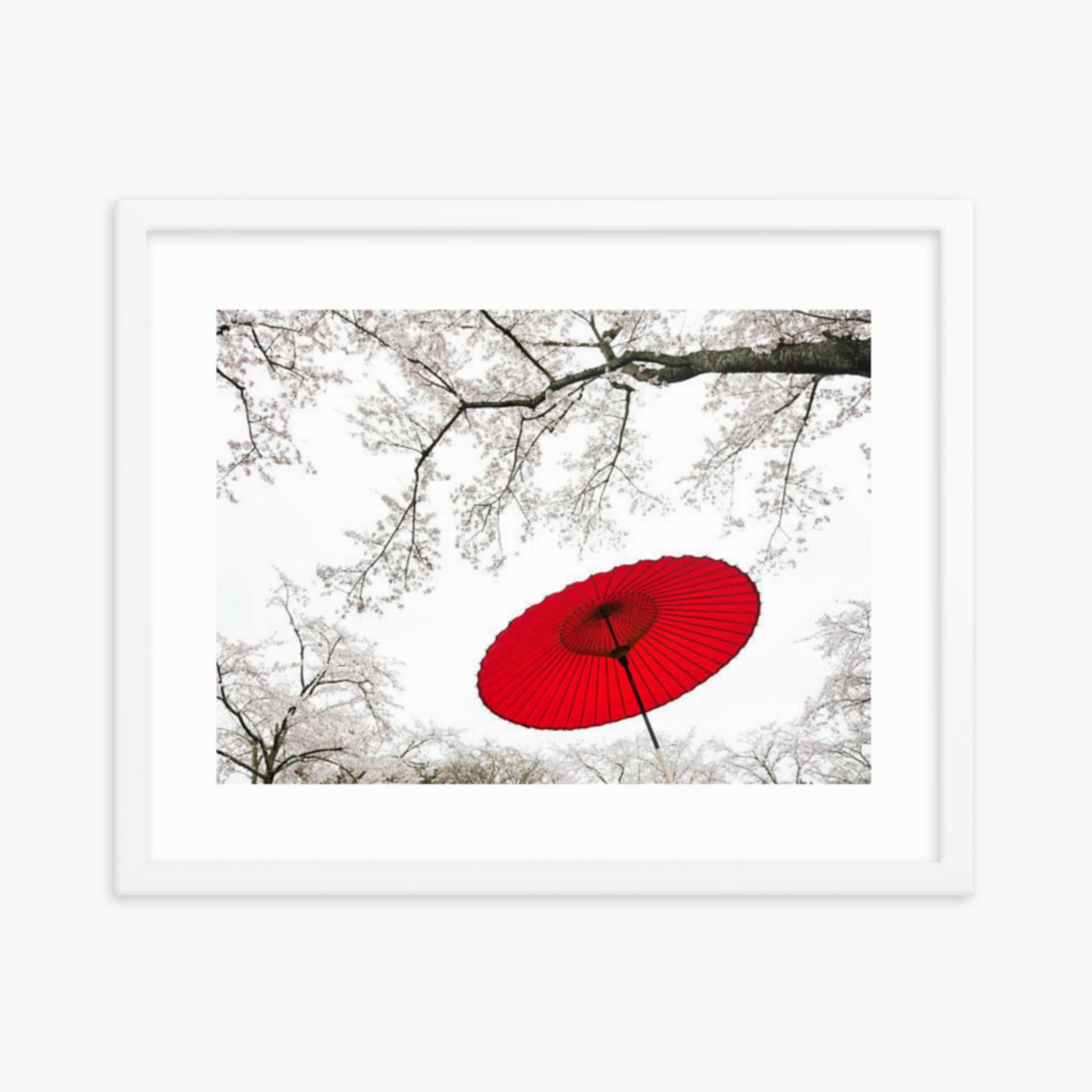 Japanese Umbrella 16x20 in Poster With White Frame