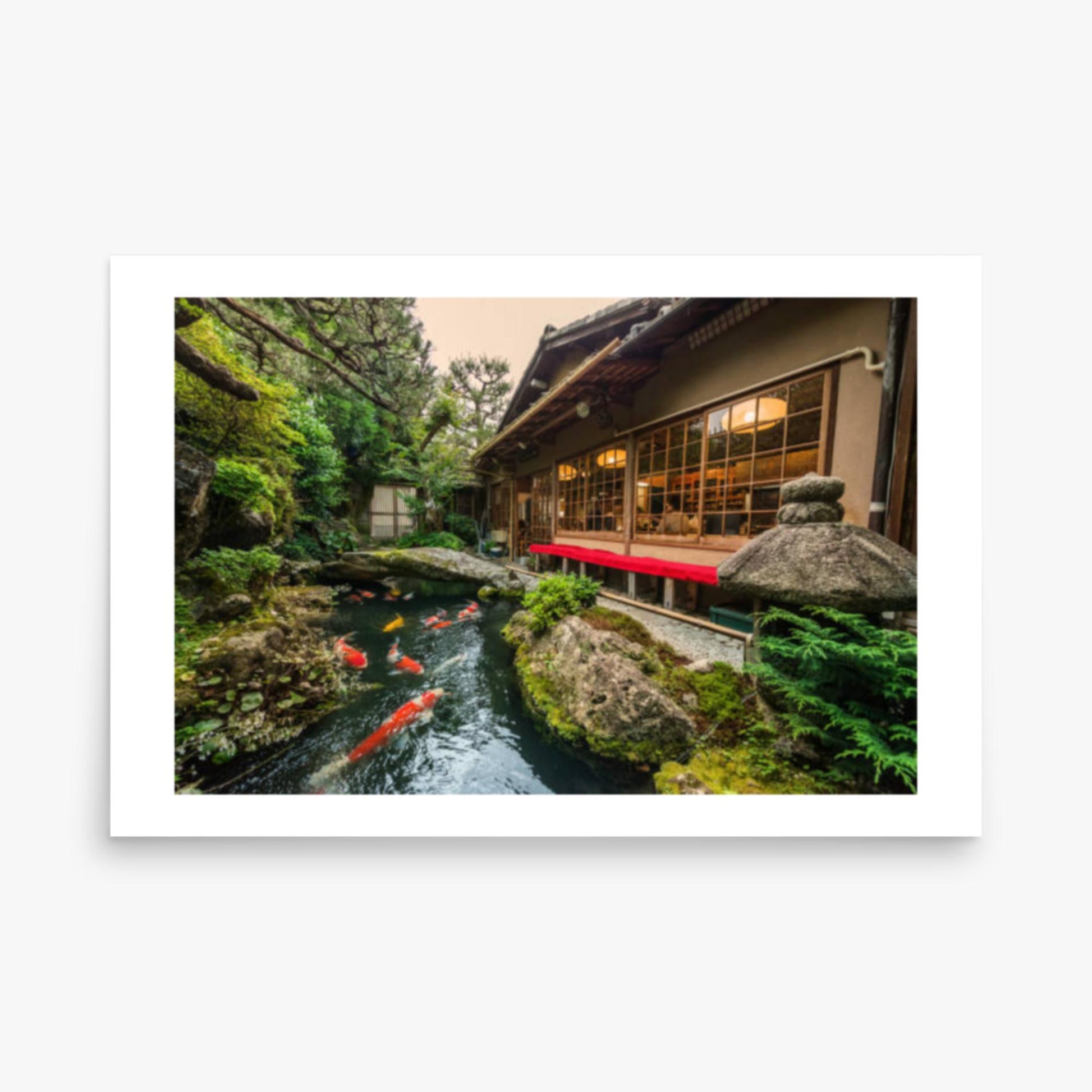 Traditional Japanese Koi Pond in Kyoto Japan 24x36 in Poster