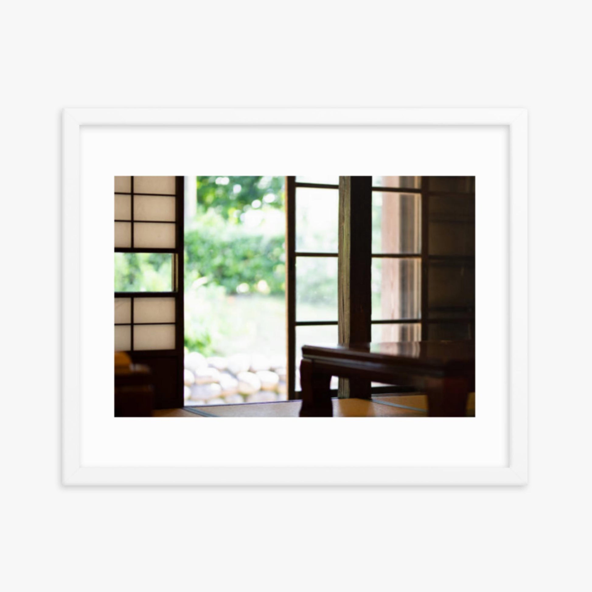 The edge and the garden seen from the Japanese room 16x20 in Poster With White Frame