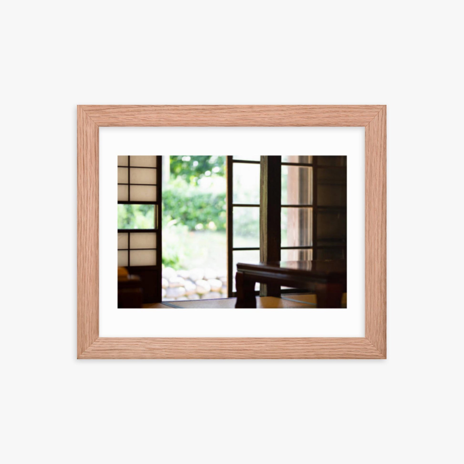 The edge and the garden seen from the Japanese room 8x10 in Poster With Oak Frame