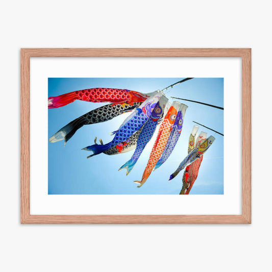 Koinobori 18x24 in Poster With Oak Frame