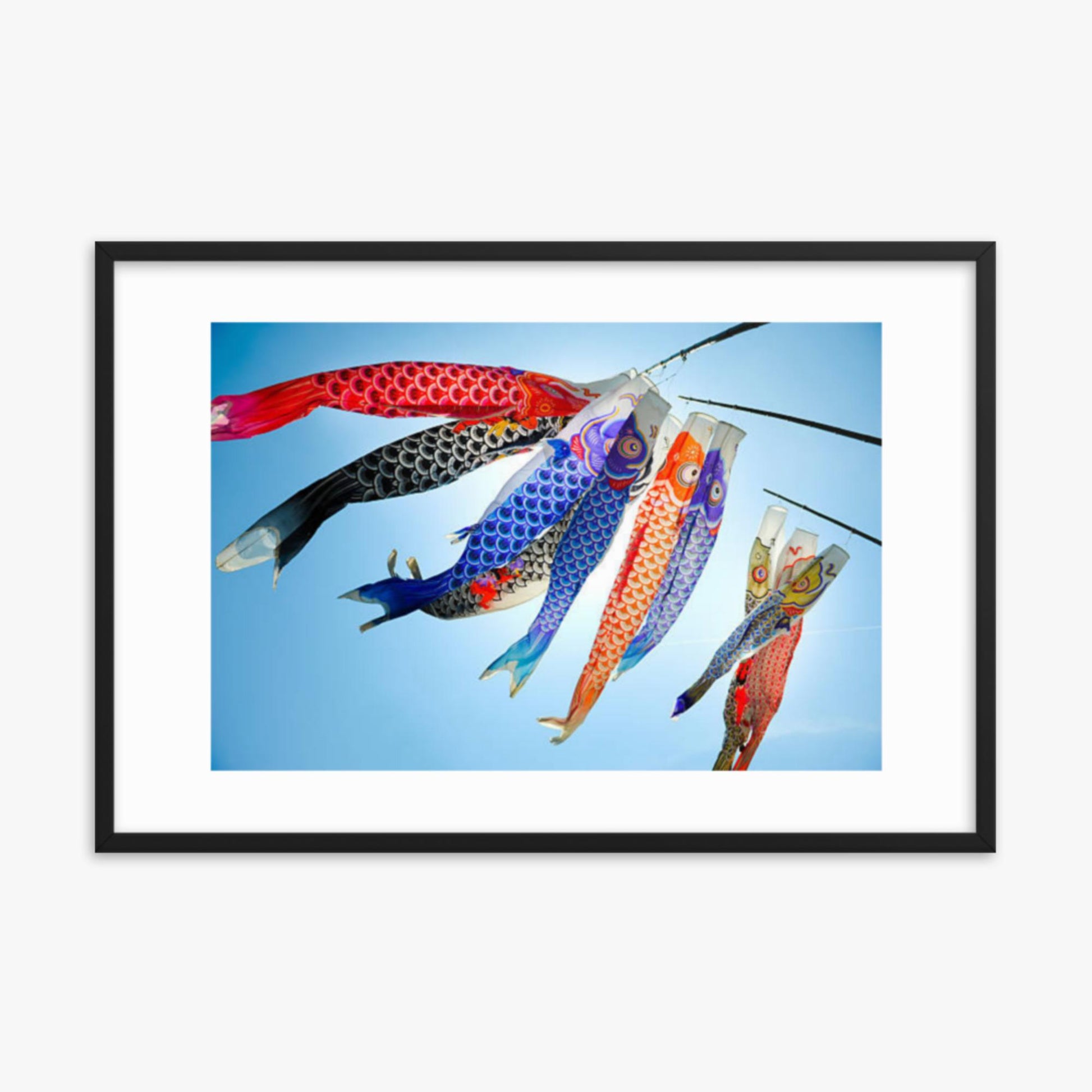 Koinobori 24x36 in Poster With Black Frame