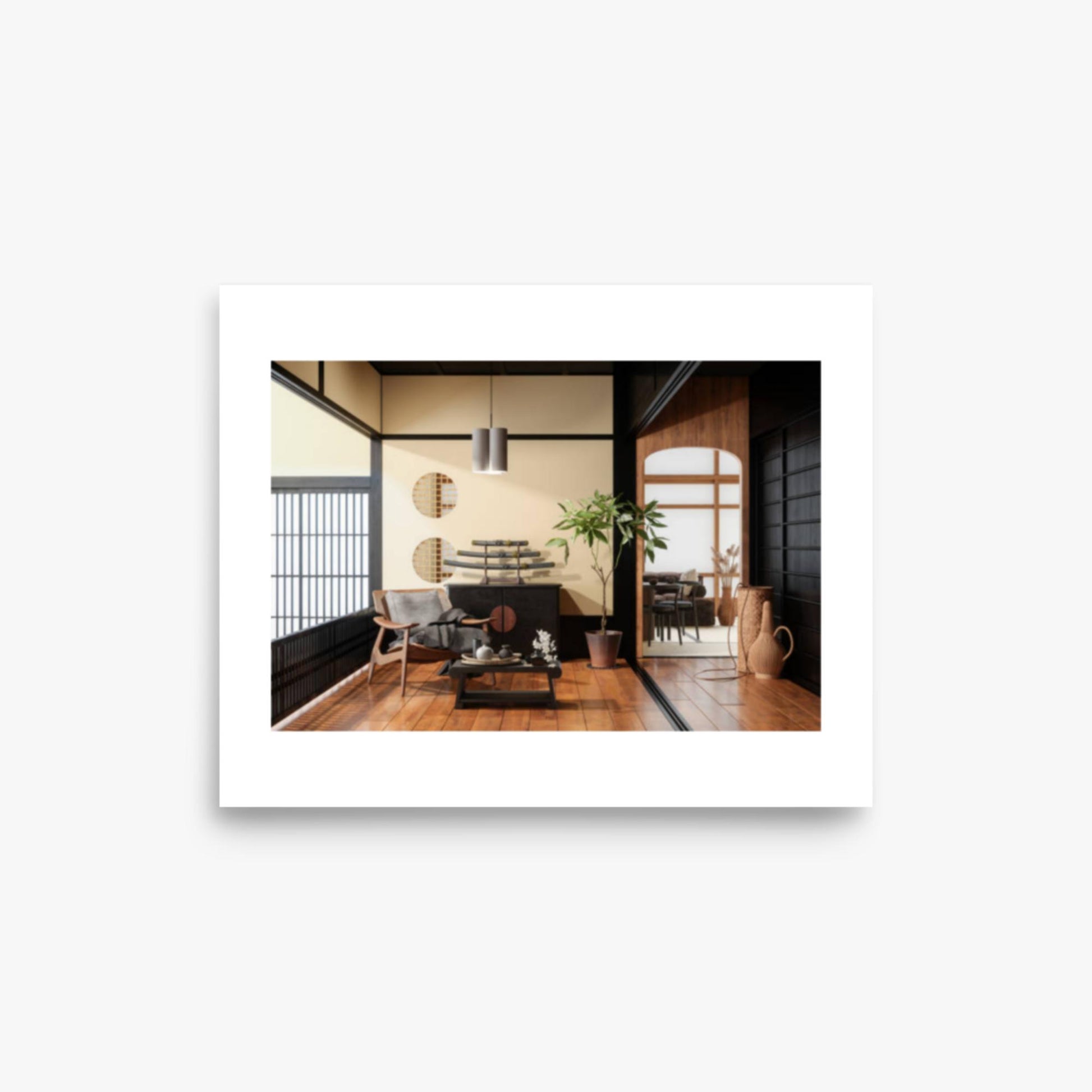 Japanese Style Living Room Interior 8x10 in Poster