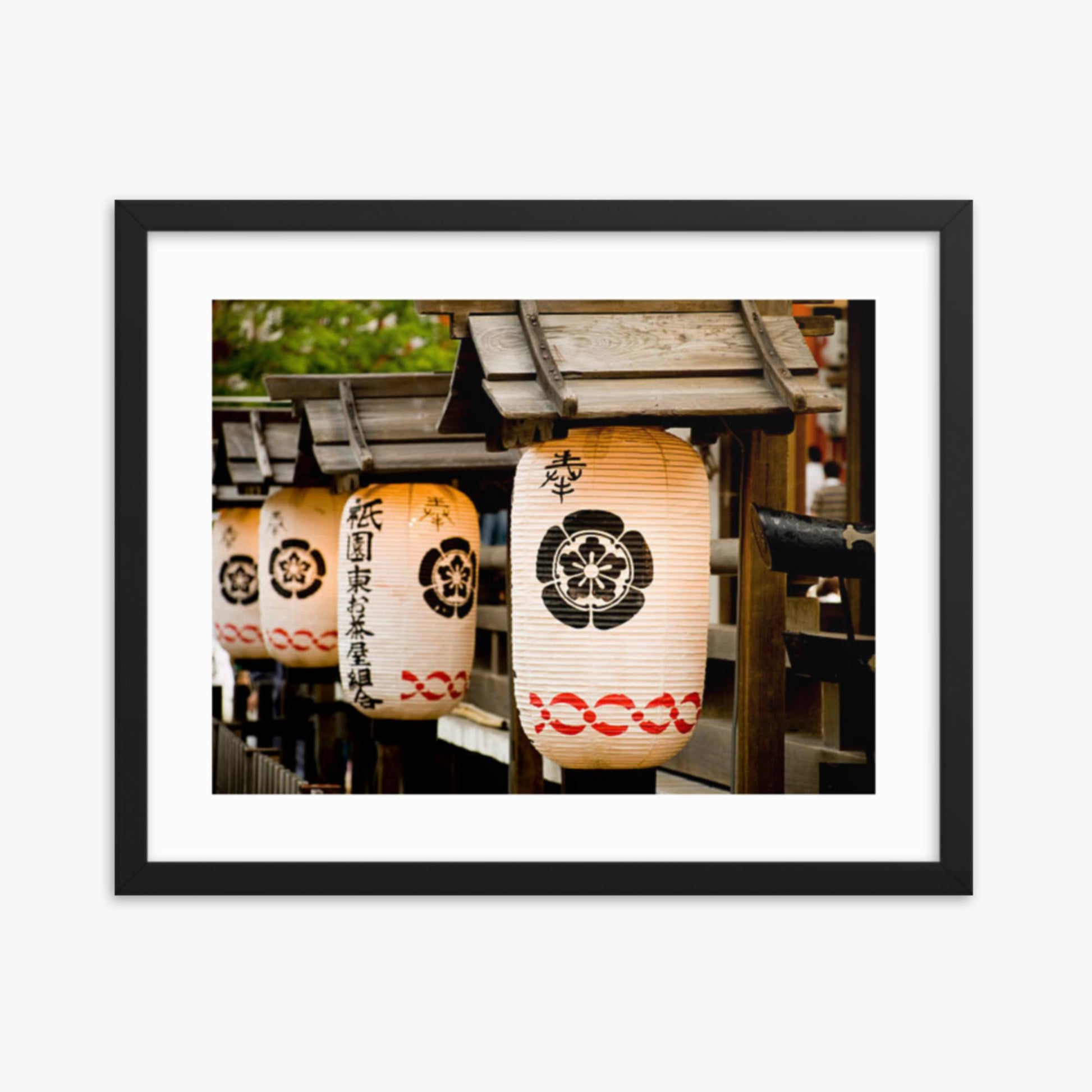 Japanese lanterns 16x20 in Poster With Black Frame