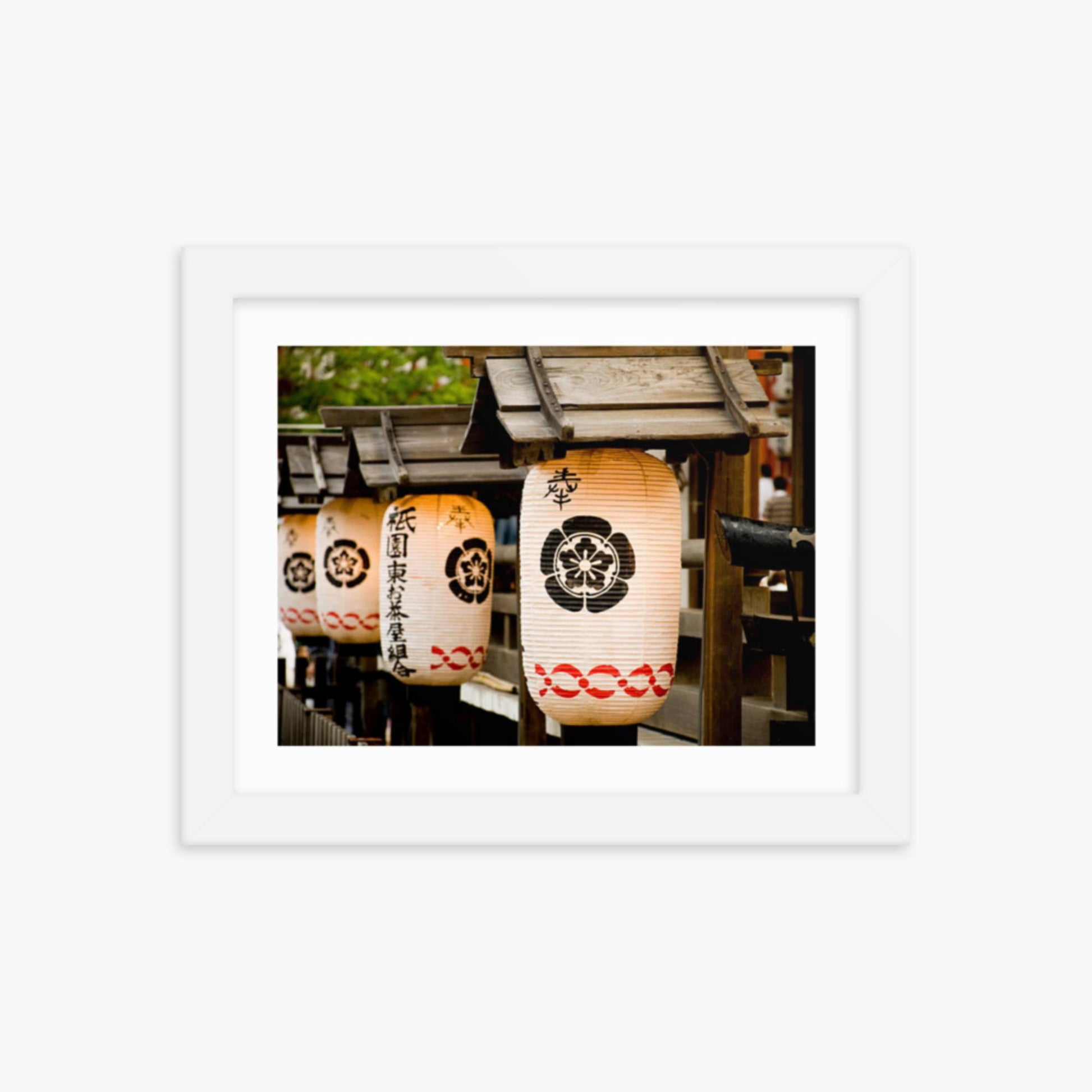 Japanese lanterns 8x10 in Poster With White Frame