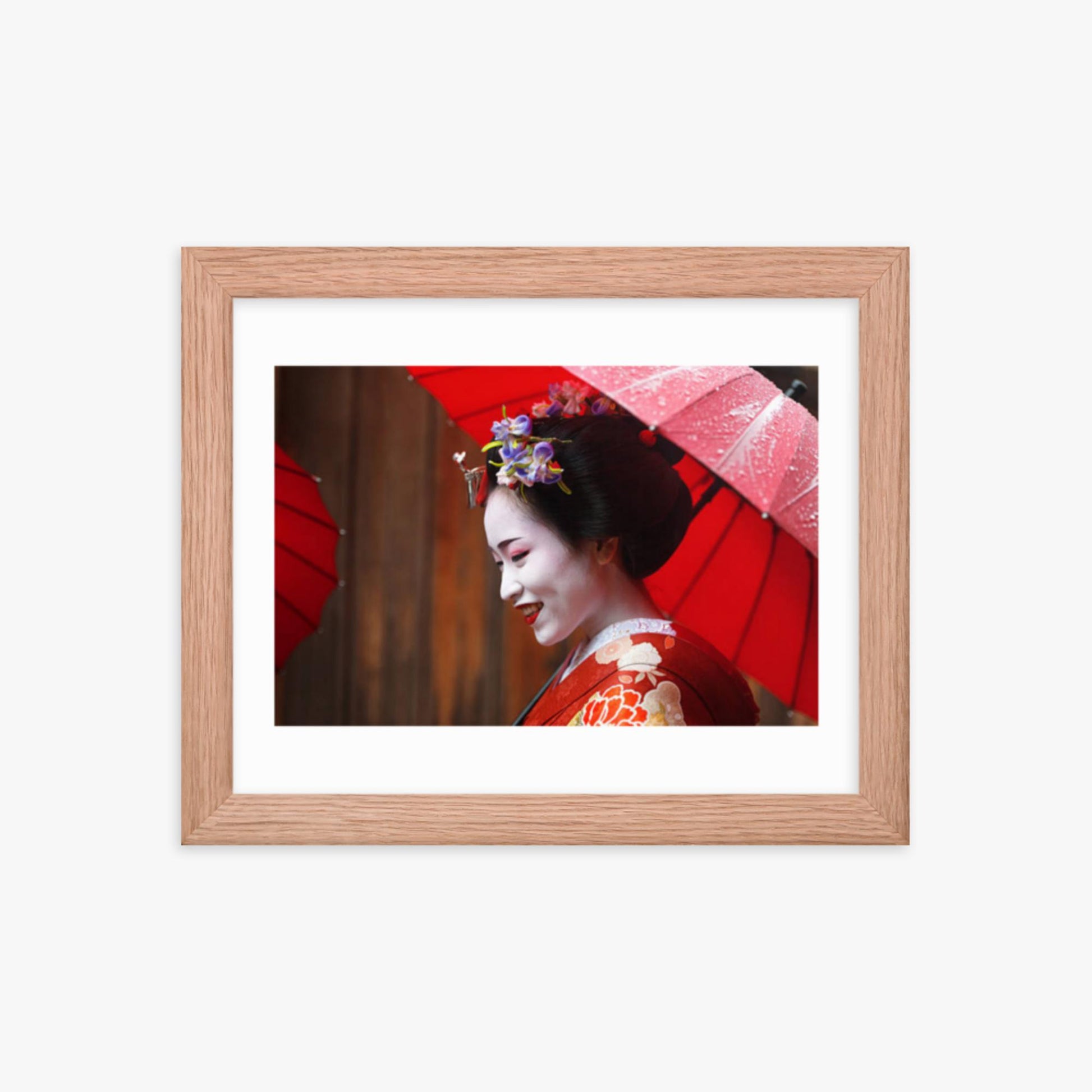 Maiko Girl 8x10 in Poster With Oak Frame