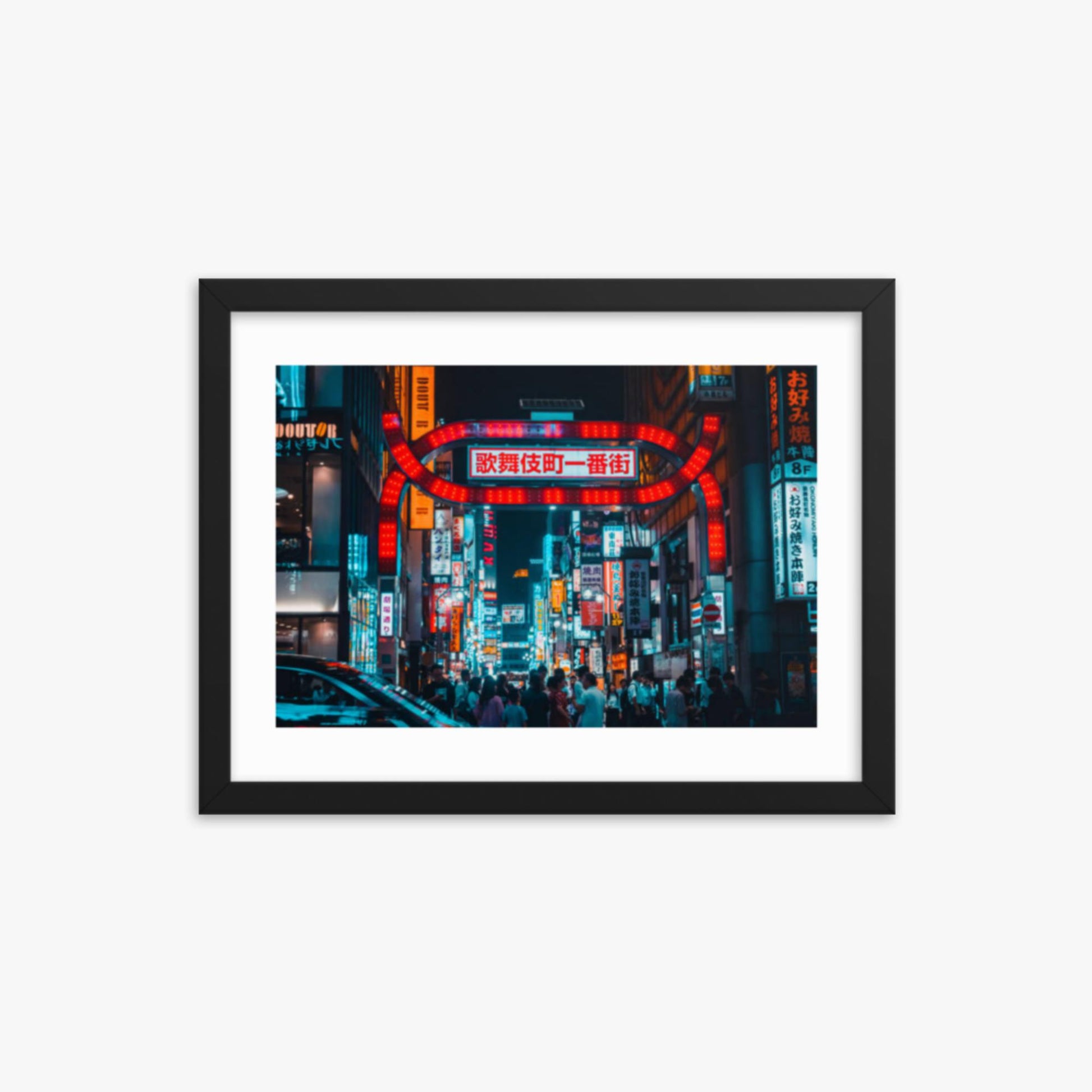 Kabukicho, Shinjuku at night 12x16 in Poster With Black Frame