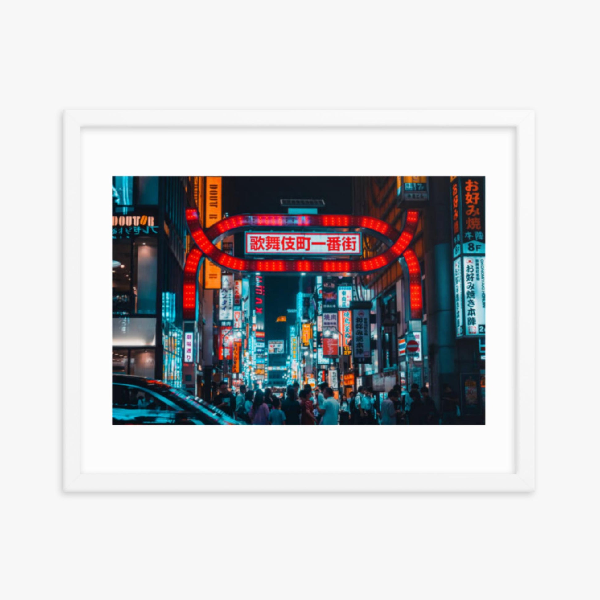 Kabukicho, Shinjuku at night 16x20 in Poster With White Frame