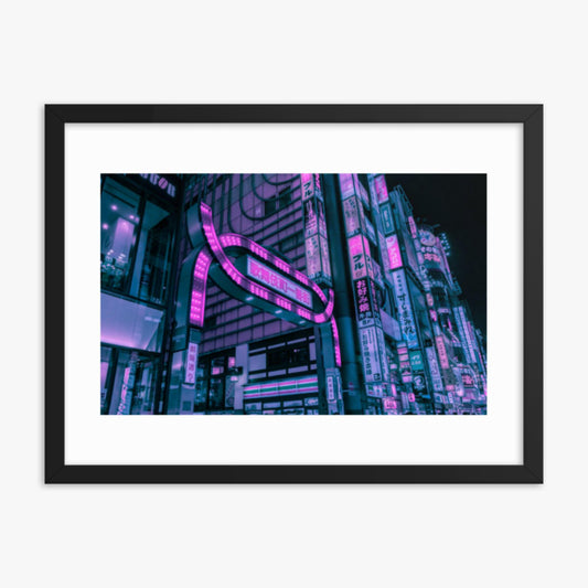 Kabukicho Ichibangai in Kabukicho, Shinjuku, Tokyo 18x24 in Poster With Black Frame