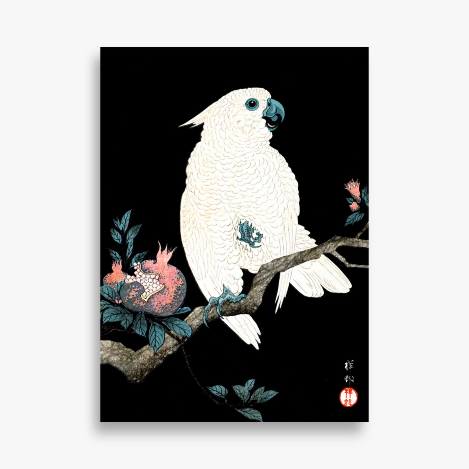 Ohara Koson - Cockatoo with Pomegranate 50x70 cm Poster