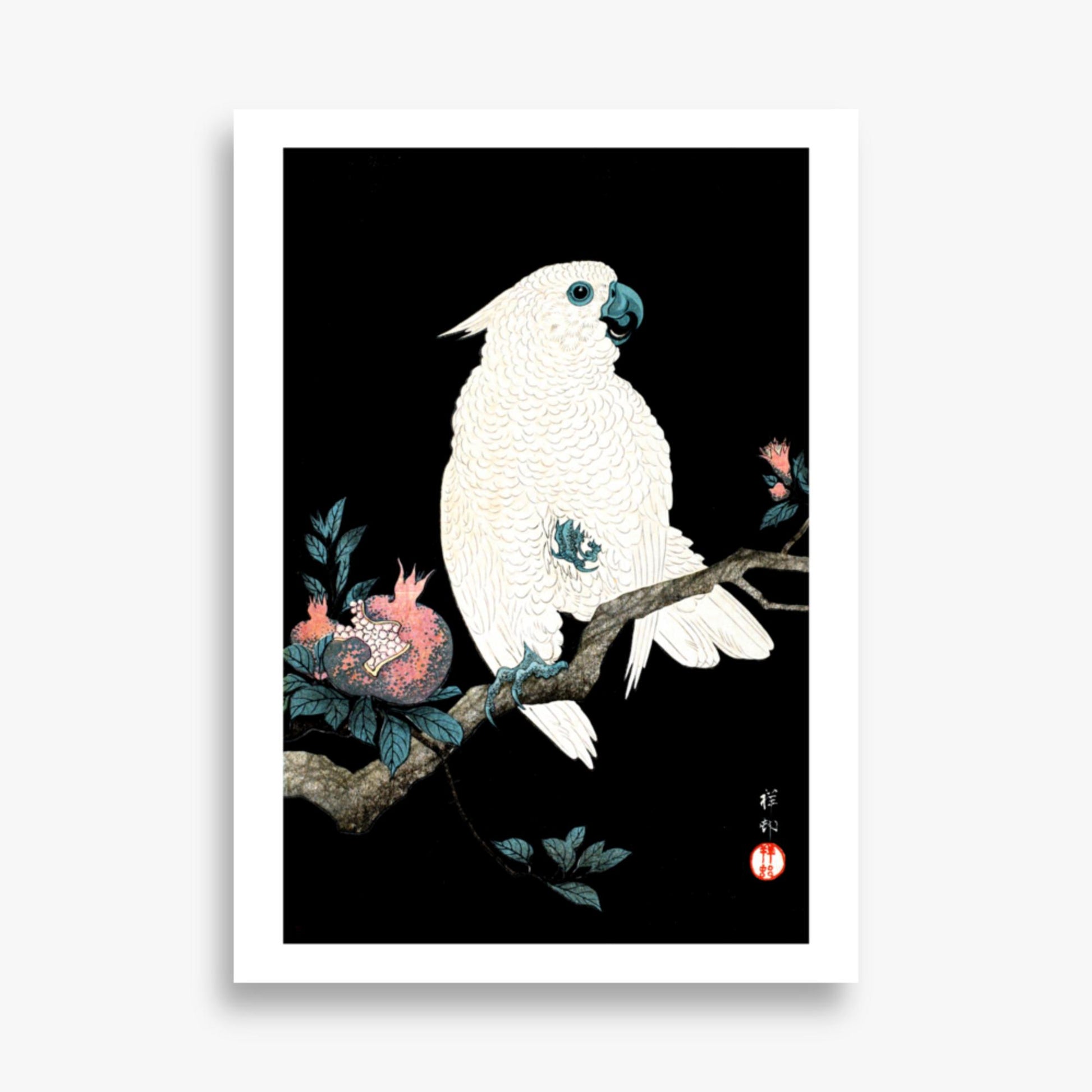 Ohara Koson - Cockatoo with Pomegranate 50x70 cm Poster