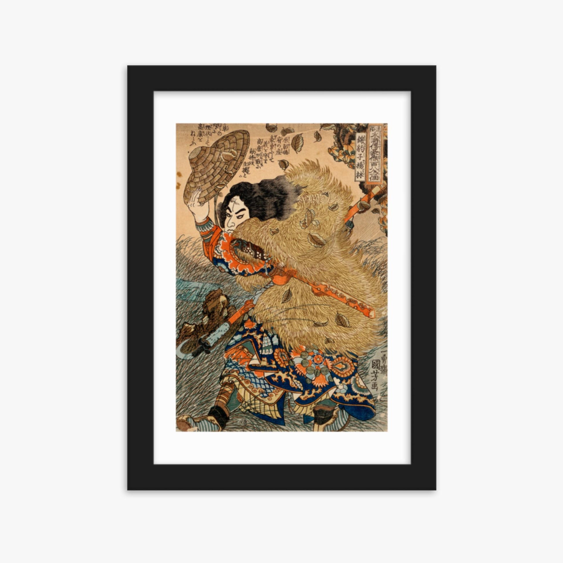 Utagawa Kuniyoshi - Kinhyoshi Yorin, Hero of the Suikoden 21x30 cm Poster With Black Frame